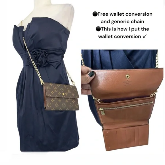 Vintage LOUIS VUITTON Monogram Canvas Passport Trifold Wallet Brown Authentic - Picture 5 of 17